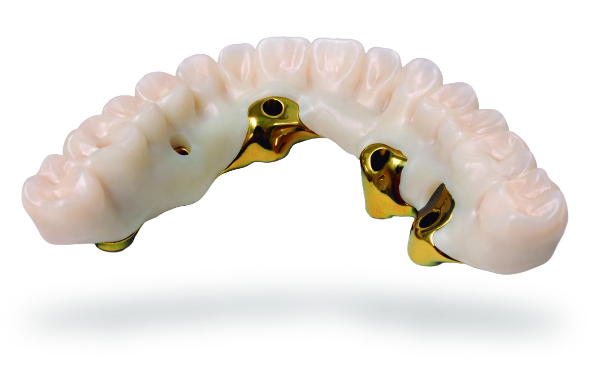 Barra Blender de titanio anodizado en oro con la arcada