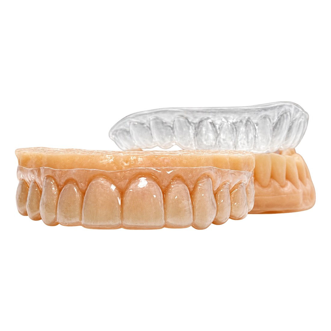 F&eacute;rula blanda transparente sobre modelo