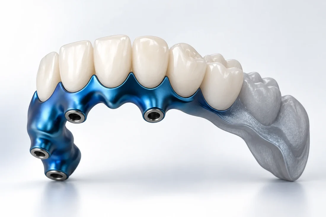 Diseno CAD de barra sobre implantes